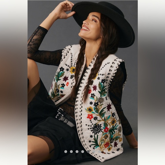 Anthropologie NWT Anthropologie NWT Scotch & Soda Embroidered Gilet Vest M - Picture 4 of 9